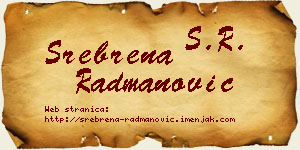 Srebrena Radmanović vizit kartica